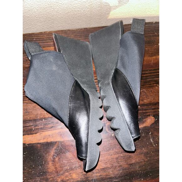 Donald J Pliner Mynne Black Leather Slingback Wedge Sandals Womens 8.5 Preppy - Picture 11 of 11